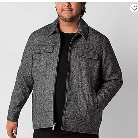 Shaquille O’Neal 2XLG Men’s Full Zip Up Black Jacket Wool Blend Retail $220 - Picture 2 of 10